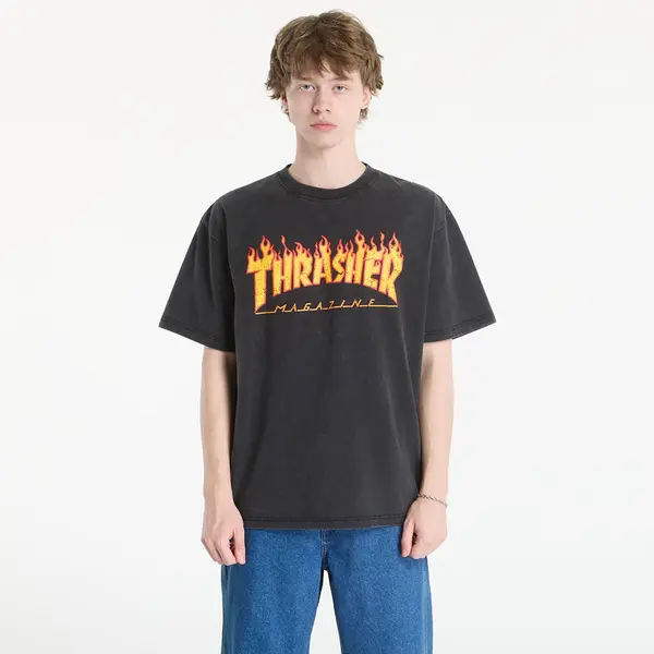 Thrasher Majica Thrasher Flame Vintage T-Shirt Black S