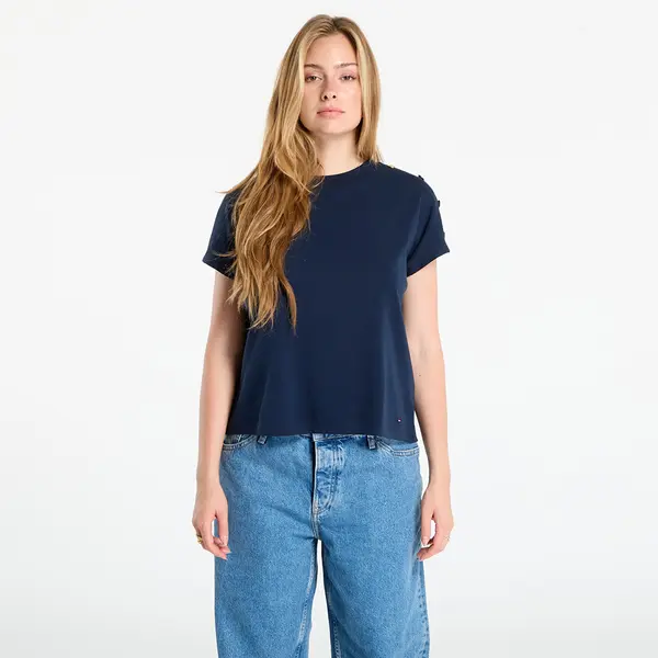Tommy Hilfiger Majica Tommy Hilfiger Gold Button Ss Tee Navy S
