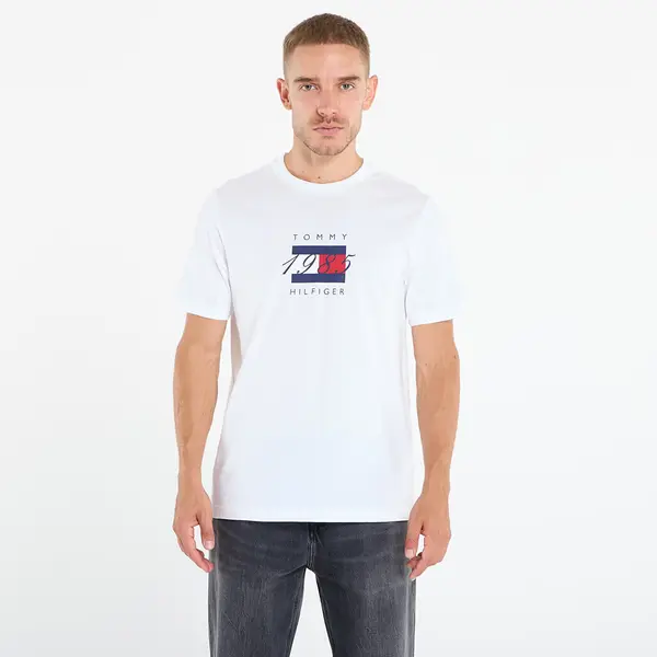 Tommy Hilfiger Majica Tommy Hilfiger Linear Flag Graphic Tee White M