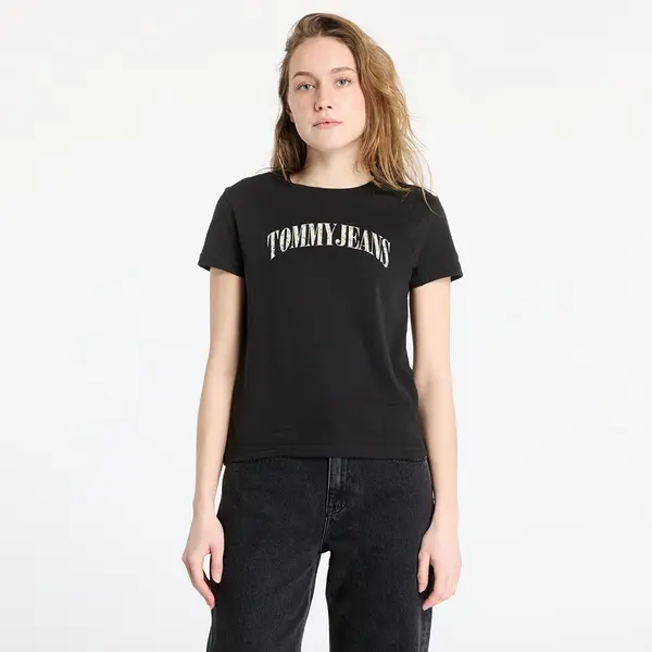 Tommy Hilfiger Majica Tommy Jeans Regular Floral Varsity Tee Black XS