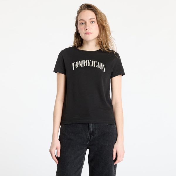 Tommy Hilfiger Majica Tommy Jeans Regular Floral Varsity Tee Black XS