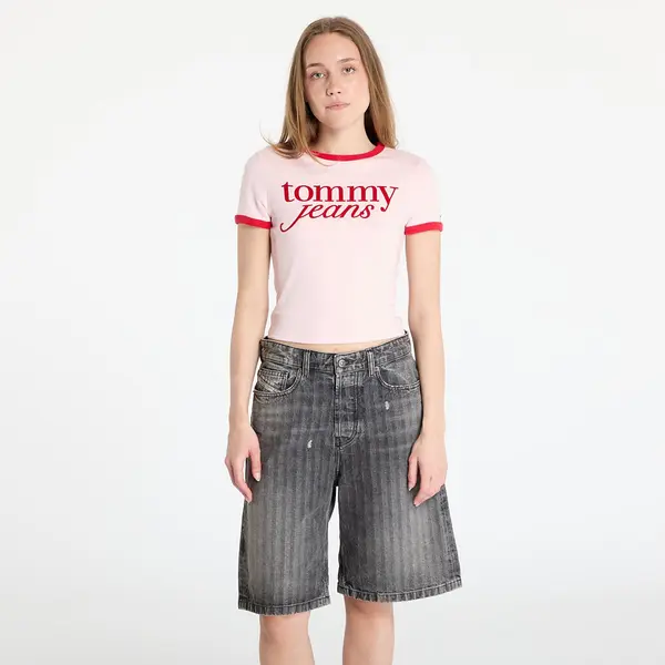 Tommy Hilfiger Majica Tommy Jeans Slim Script Tee Pink M