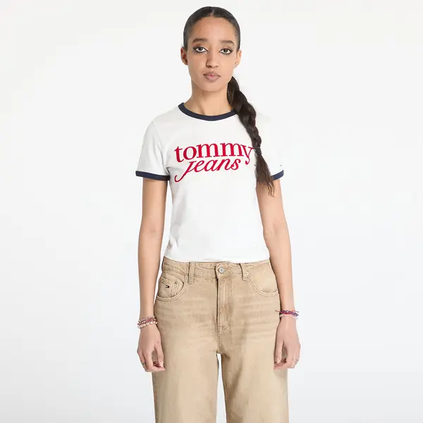 Tommy Hilfiger Majica Tommy Jeans Slim Script Tee White S