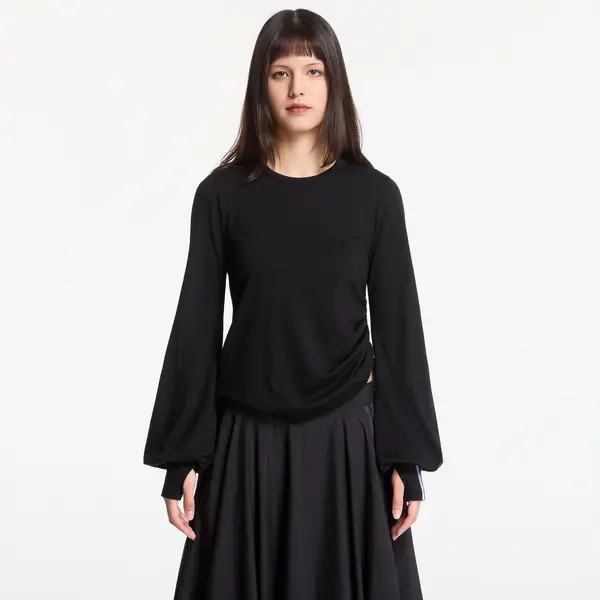 Y-3 Majica Y-3 Wool Cinched Drape Long Sleeve Long-Sleeve Top Black S