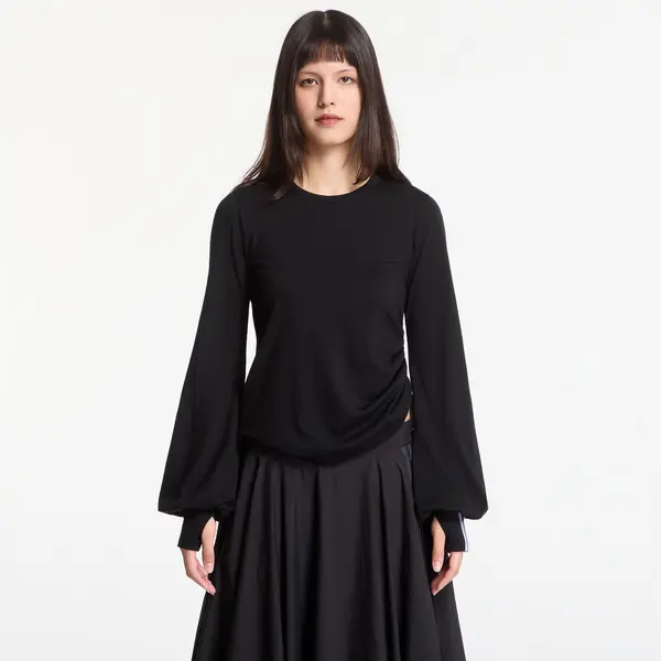 Y-3 Majica Y-3 Wool Cinched Drape Long Sleeve Long-Sleeve Top Black XS