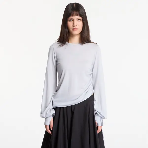 Y-3 Majica Y-3 Wool Cinched Drape Long Sleeve Long-Sleeve Top Lgh Solid Grey S