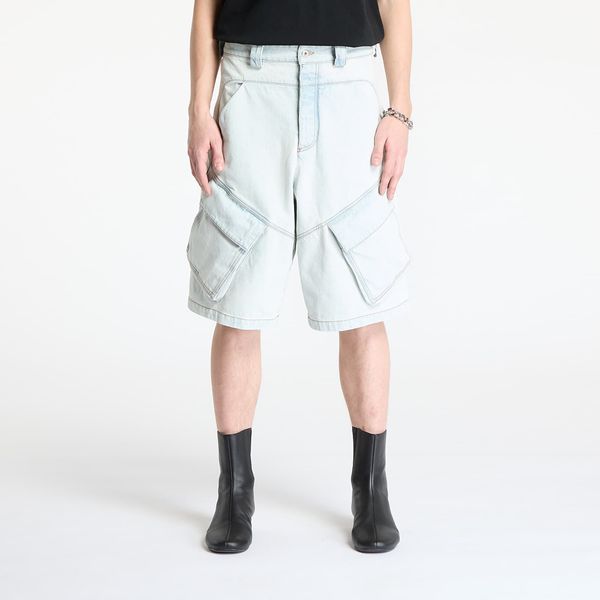 Marcelo Burlon Marcelo Burlon Bleach Denim Wide Cargo Shorts Light Blue M