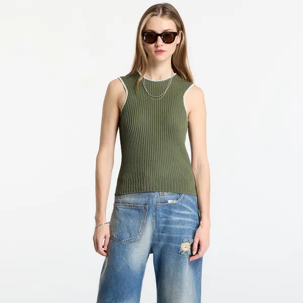 MM6 MM6 Ribbed Knit Sleeveless Top Khaki S