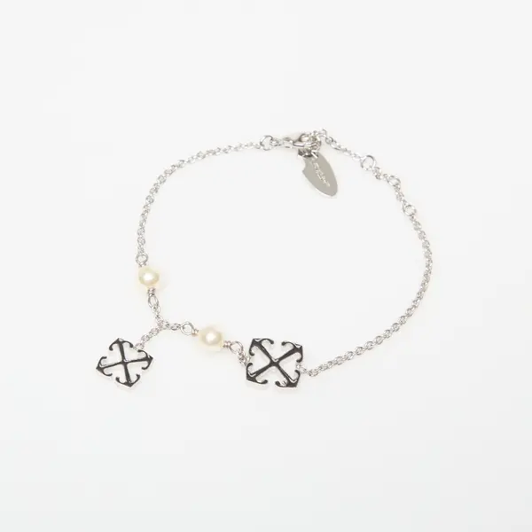 Off-White Narukvica Off-White Bangle Bracelet Silver/ Black Universal