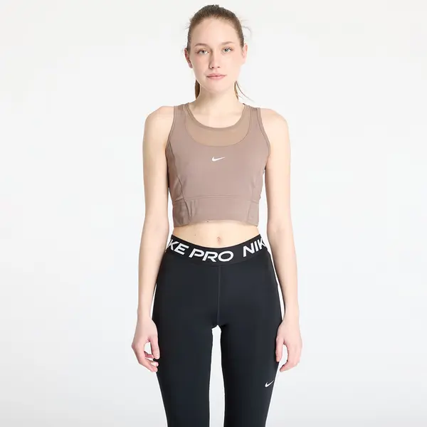 Nike Nike Pro Women's Dri-FIT Cropped Tank Top Mink Brown/ White L