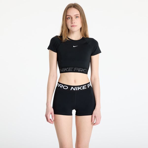 Nike Nike Pro Women's Dri-FIT Short-Sleeve Cropped Graphic Top Black/ Cool Grey/ White S