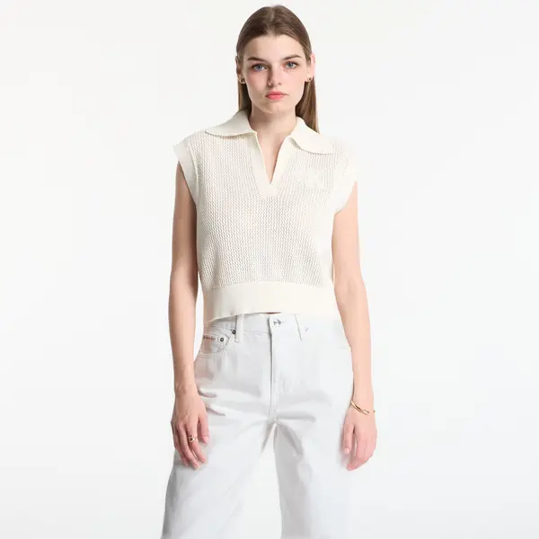 Calvin Klein Prsluk Calvin Klein Jeans Crochet Cropped Vest Tofu XS