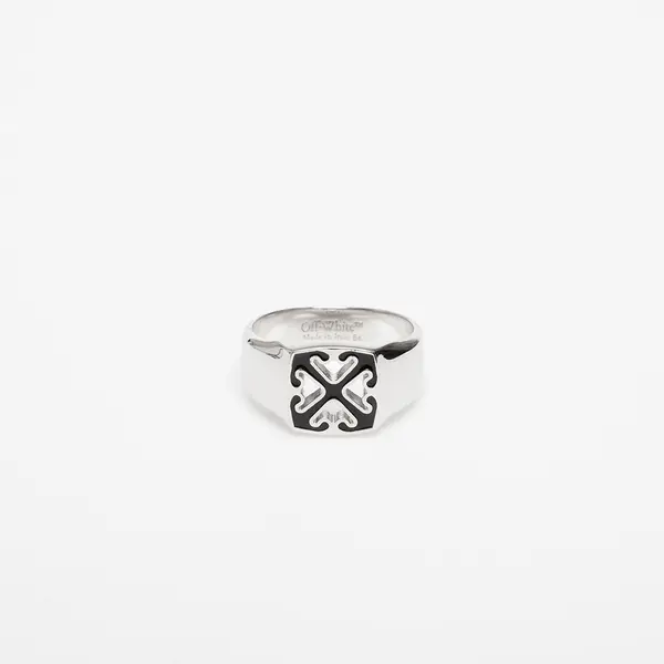 Off-White Prsten Off-White Enamel Arrow Ring Silver/ Black 62