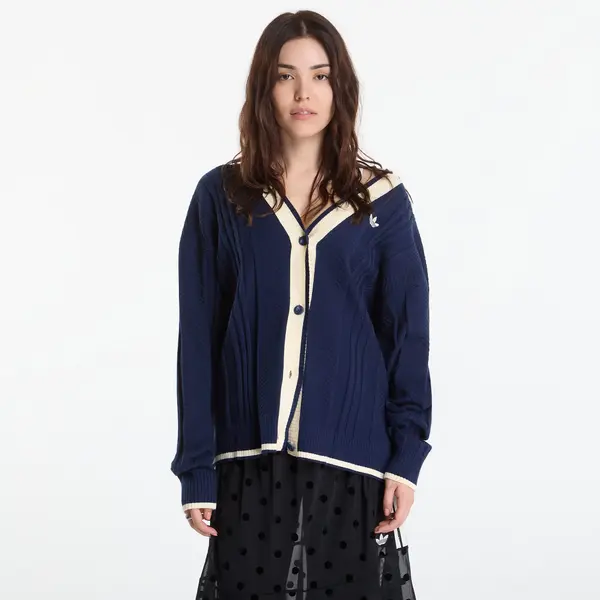 adidas Originals Pulover adidas Cable Knit Cardigan Night Indigo L