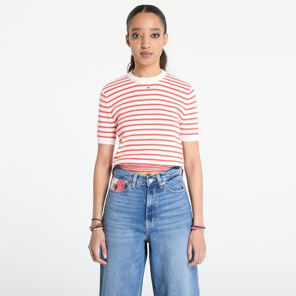 Tommy Hilfiger Pulover Tommy Jeans Essential Shortsleeve Sweater Red S