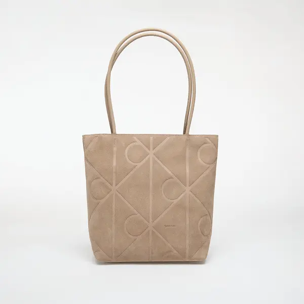 Calvin Klein Ručna torbica Calvin Klein Emblem Aop Suede Small Tote Desert Taupe Universal