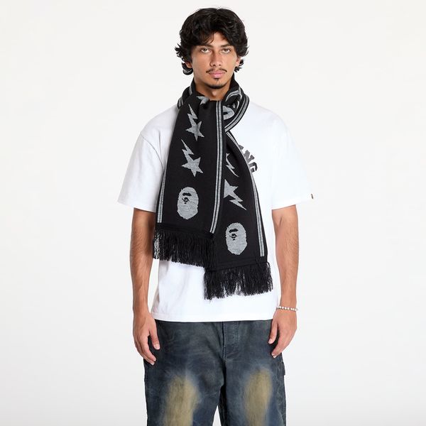 A BATHING APE Šal A BATHING APE Jacquard Bape Logo Long Scarf M Black Universal