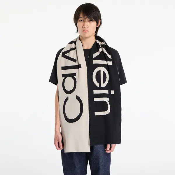 Calvin Klein Šal Calvin Klein Bold Logo 2-Tone Wool Scarf Black Universal