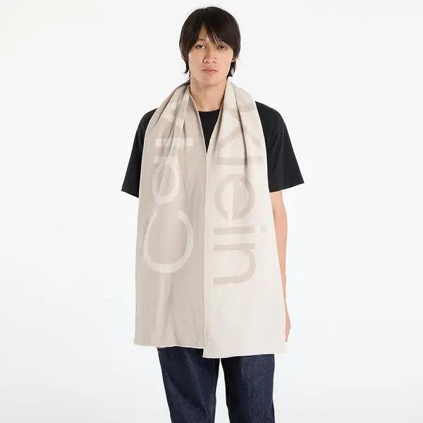 Calvin Klein Šal Calvin Klein Bold Logo 2-Tone Wool Scarf White Universal