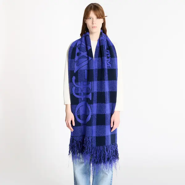 Off-White Šal Off-White Bookish Check S Cobalt Blue/ Light Blue Universal