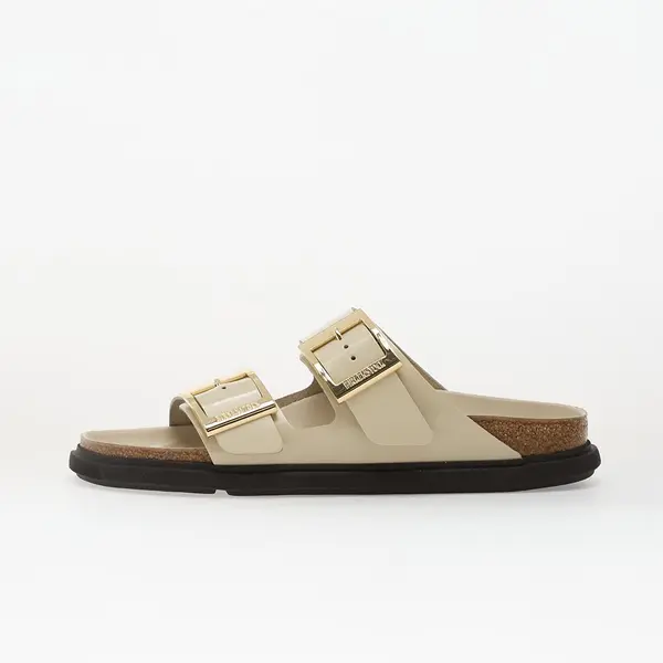 Birkenstock Sneakers Birkenstock Arizona Droplet Buckle Natural Leather Patent Women High-Shine Ecru EUR 39