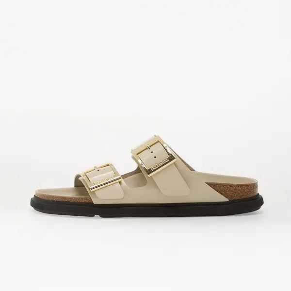 Birkenstock Sneakers Birkenstock Arizona Droplet Buckle Natural Leather Patent Women High-Shine Ecru EUR 41