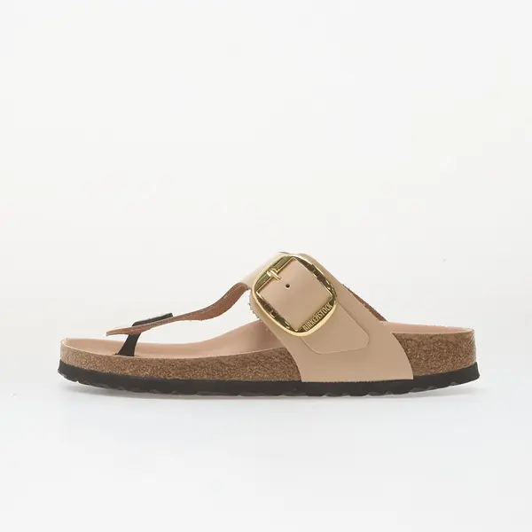 Birkenstock Sneakers Birkenstock Gizeh Big Buckle Natural Leather Patent Women High-Shine New Beige EUR 40
