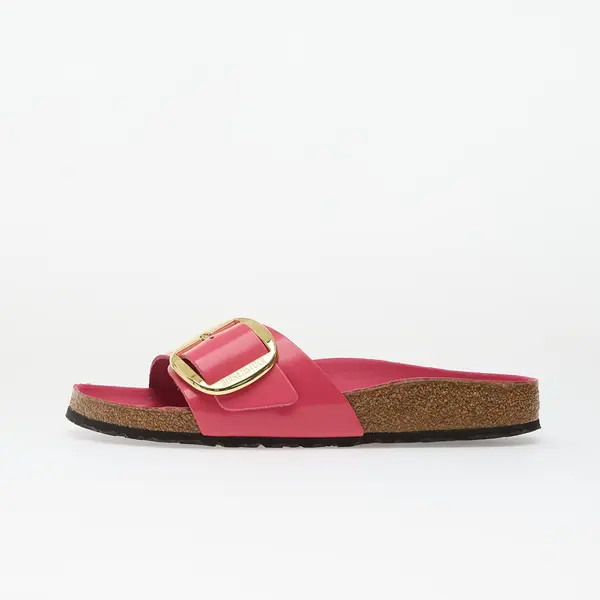 Birkenstock Sneakers Birkenstock Madrid Big Buckle Natural Leather Patent Women High-Shine Fuchsia Tulip EUR 36