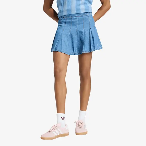 adidas Originals Suknja adidas Denim Pleated Skirt Indigo Denim S/34