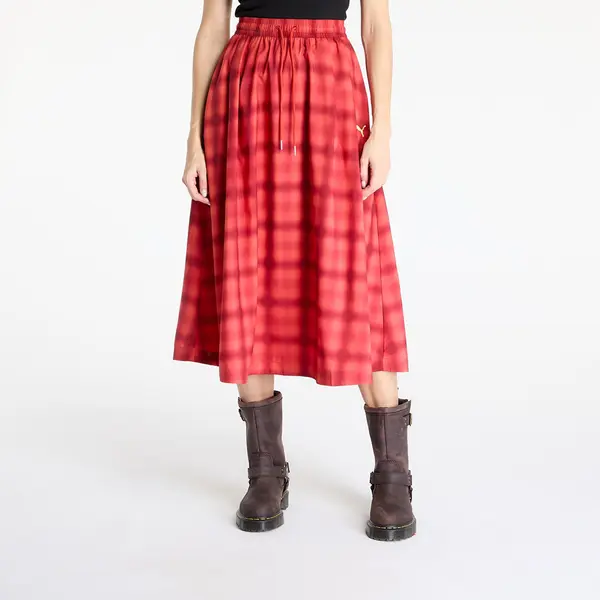 Puma Suknja Puma Woven Midi AOP Pleated Skirt Red Fire S