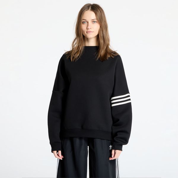adidas Originals Sweatshirt adidas Neuclassics Oversized Mock Neck Sweatshirt Black/ Cream White XS