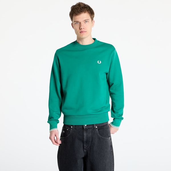 FRED PERRY Sweatshirt FRED PERRY Crew Neck Sweatshirt Label Green M
