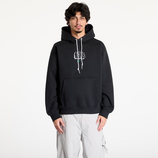 Nike Sweatshirt Nike Solo Swoosh Men's Fleece Hoodie Black/ Malachite XS