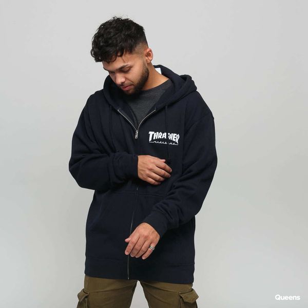 Thrasher Sweatshirt Thrasher Magazine Logo Zip Hood Black XL