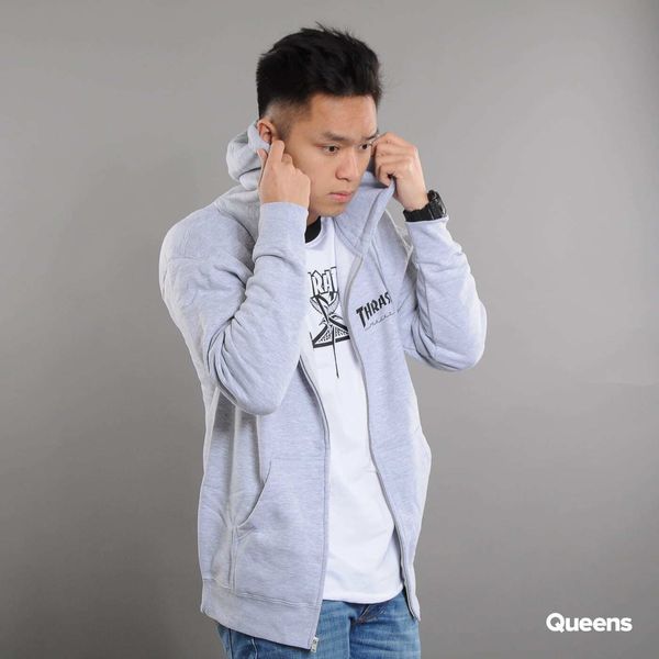 Thrasher Sweatshirt Thrasher Magazine Logo Zip Hoody Melange Grey M