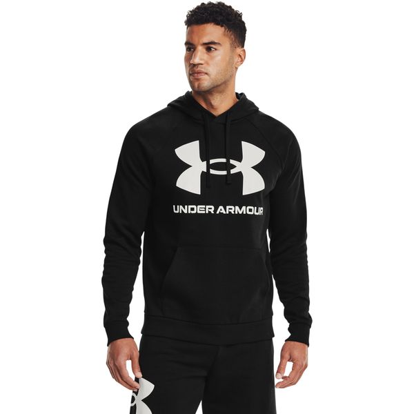 Under Armour Sweatshirt Under Armour Rival Fleece Big Logo Hoodie Black/ Onyx White L