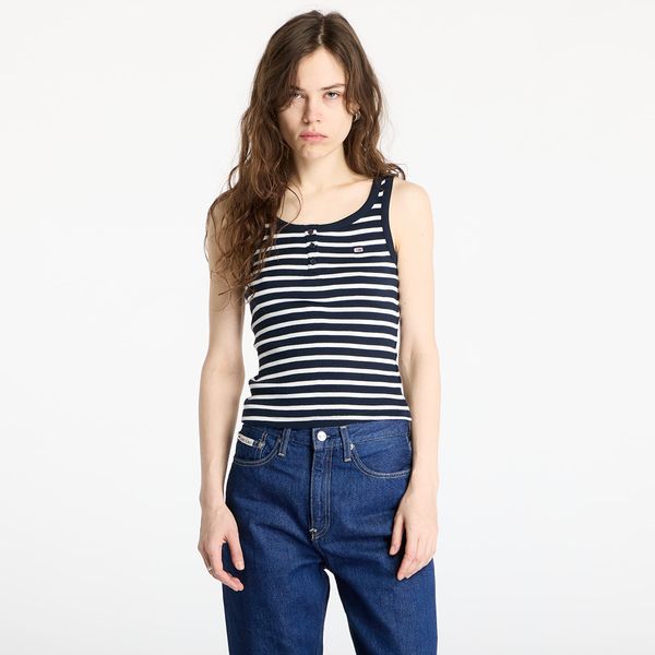 Tommy Hilfiger Tommy Jeans Slim Button Tank Blue L
