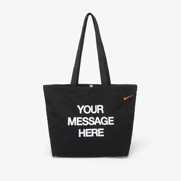 Nike Torba Nike Heritage "Your Message Here" Tote Bag 22L Black/ White/ Safety Orange Universal