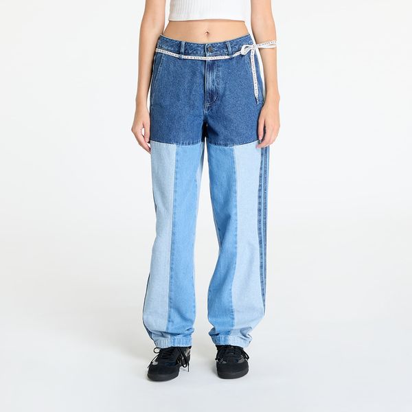 adidas Originals Traperice adidas x KSENIASCHNAIDER Patchwork Straight Leg Jeans Indigo Denim / Medium Blue Denim / Light Denim 24