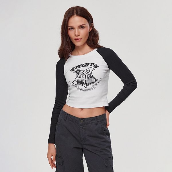 House House - Bluza dugih rukava Harry Potter - Bijela