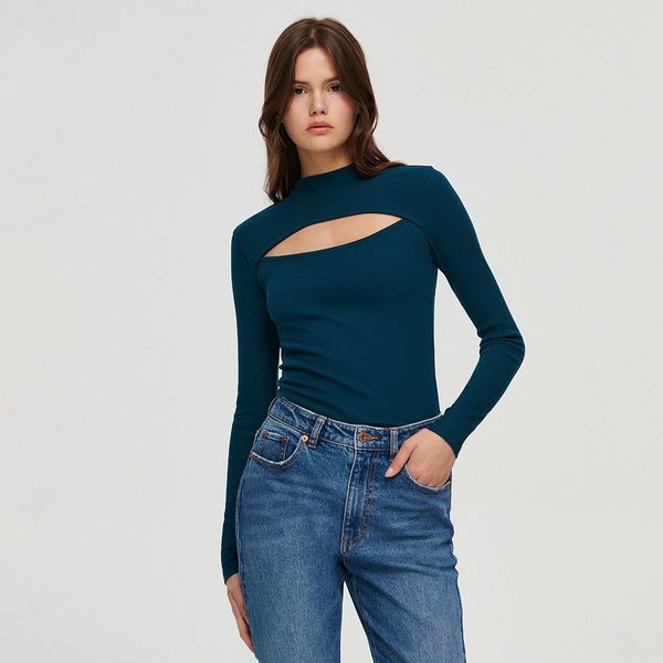 House House - Bluza s prorezom na dekolteu - Boja zemlje