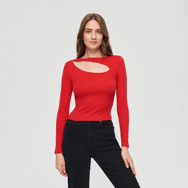 House House - Bluza s prorezom na dekolteu - Crvena