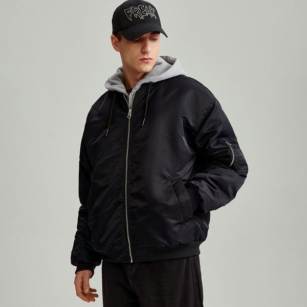 House House - Bomber jakna s kapuljačom - Crna