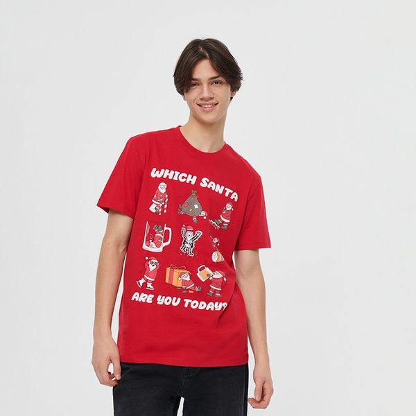 House House - Božićna majica kratkih rukava - Crvena