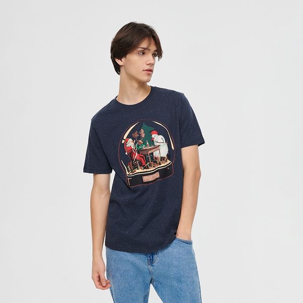 House House - Božićna majica kratkih rukava - Tamnoplava