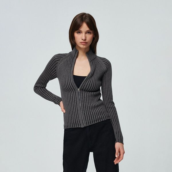 House House - Džemper od rebrastog žerseja - Siva