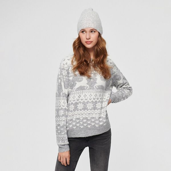 House House - Džemper s uzorkom žakarda - Svijetlo siva