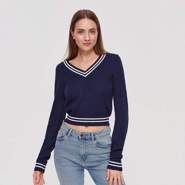 House House - Džemper V-izreza - Tamnoplava