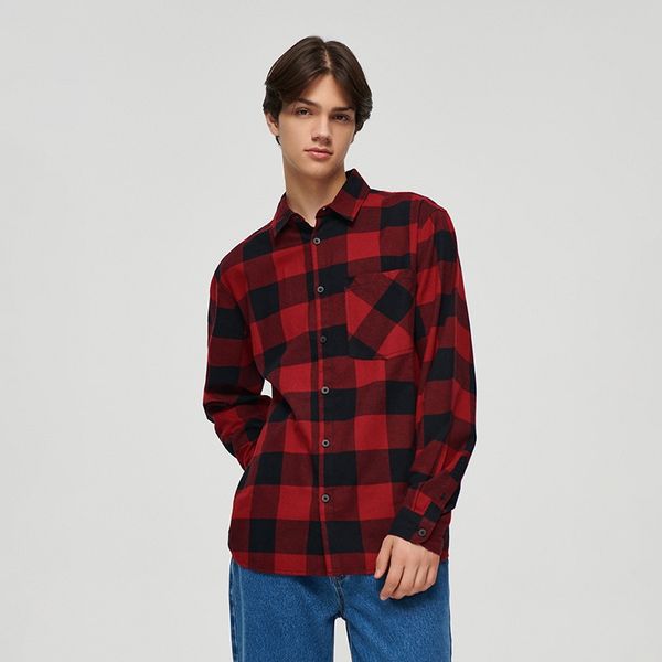 House House - Flanelska karirana košulja - Bordo