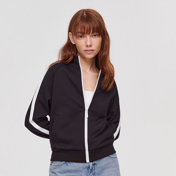 House House - Gornji dio trenirke s patentnim zatvaračem i uspravnim ovratnikom - Crna